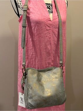 HOBO starr convertible shoulder bag golden granite nubuck leather